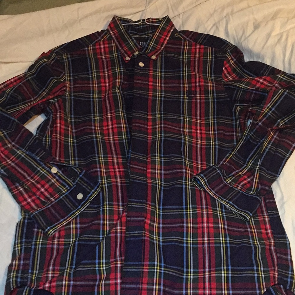 Chaps easy care plaid dress shirt size XL 18/20